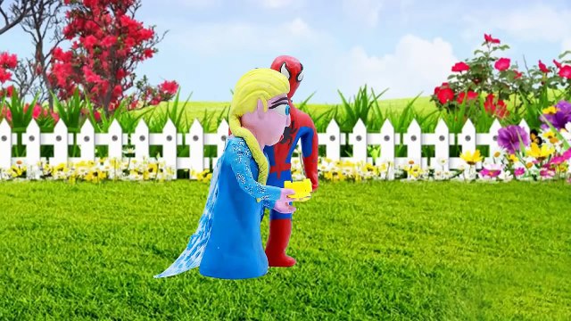 Spiderman & Frozen Elsa! w- Play doh stop motion Venom KIDNAPPED! Venom Superhero Fun IRL