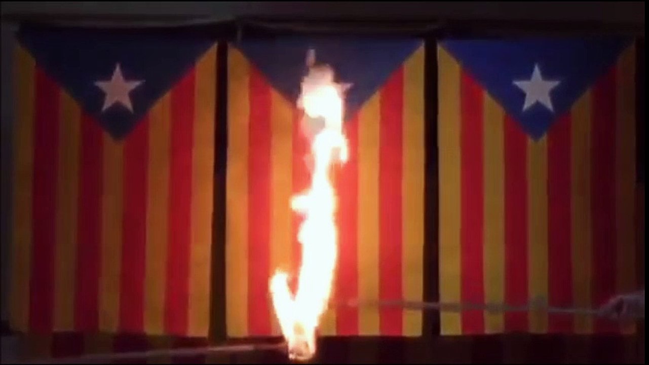 Mallorquines quemando banderas esteladas