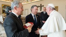 Il premio Nobel per la Pace, Santos, a colloquio da Papa Francesco