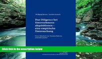 Audiobook  Due Diligence bei Unternehmensakquisitionen - eine empirische Untersuchung: Unter
