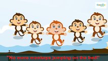 The Five Little Monkeys Jumping on the Bed Nursery Rhyme | Funny Monkeys Jumping Rhymes for Children
