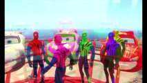 Spiderman Family Colors Dancing with Lightning McQueen Disney Pixar Cars COLORS | Nursery Rhymes