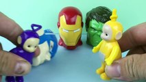 teletubbies tinky winky dipsy laa-laa po with marvel avengers age of ultron characters surprise eggs