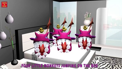 5 Little ULTIMATE CHIMERA Jumping On The Bed | BEAT BOX | Nursery Rhymes In 3D Animation