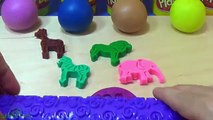 Learn Colours with Play Doh * Fun Creative with Glitter Play Dough and Animal Molds for Kids