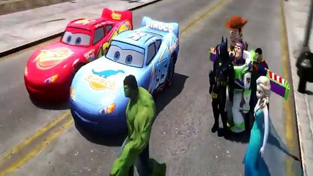 Lightning Mcqueen cars 2 & HULK Dinoco! - hulk dinoco & lightning mcqueen cars 2!