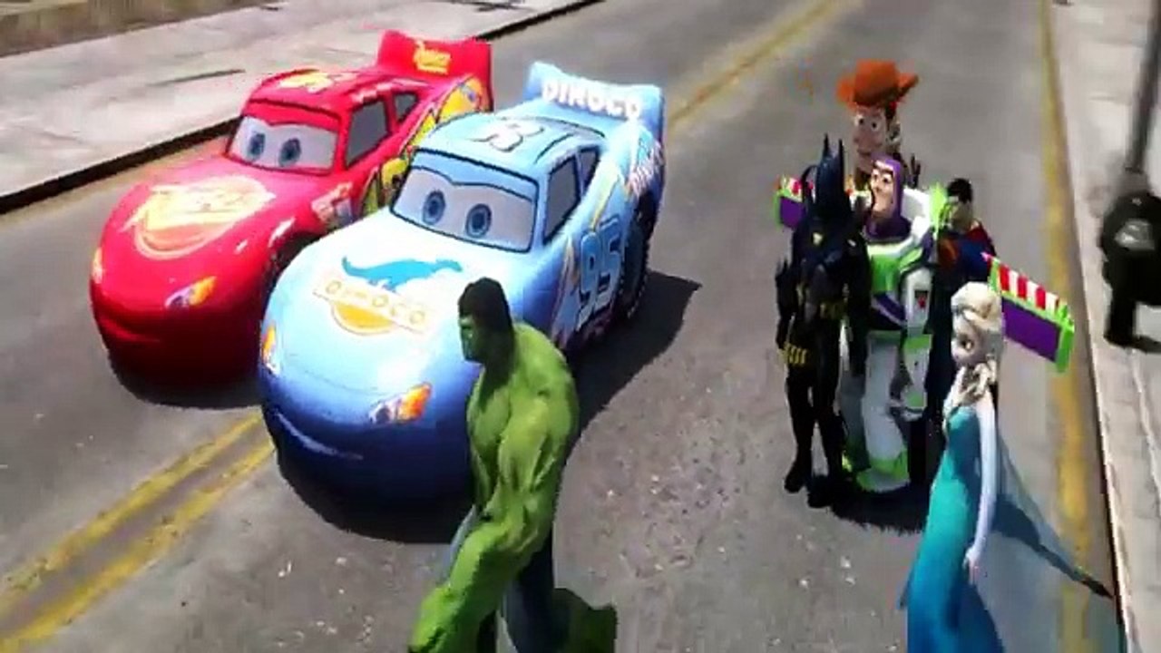Lightning Mcqueen cars 2 & HULK Dinoco! - hulk dinoco & lightning mcqueen cars 2!