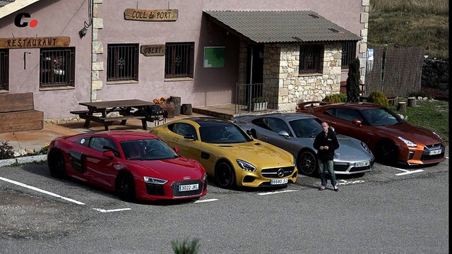 Porsche 911 Turbo S vs Mercedes-AMG GT S, Audi R8, Nissan GT-R Comparativa Prueba