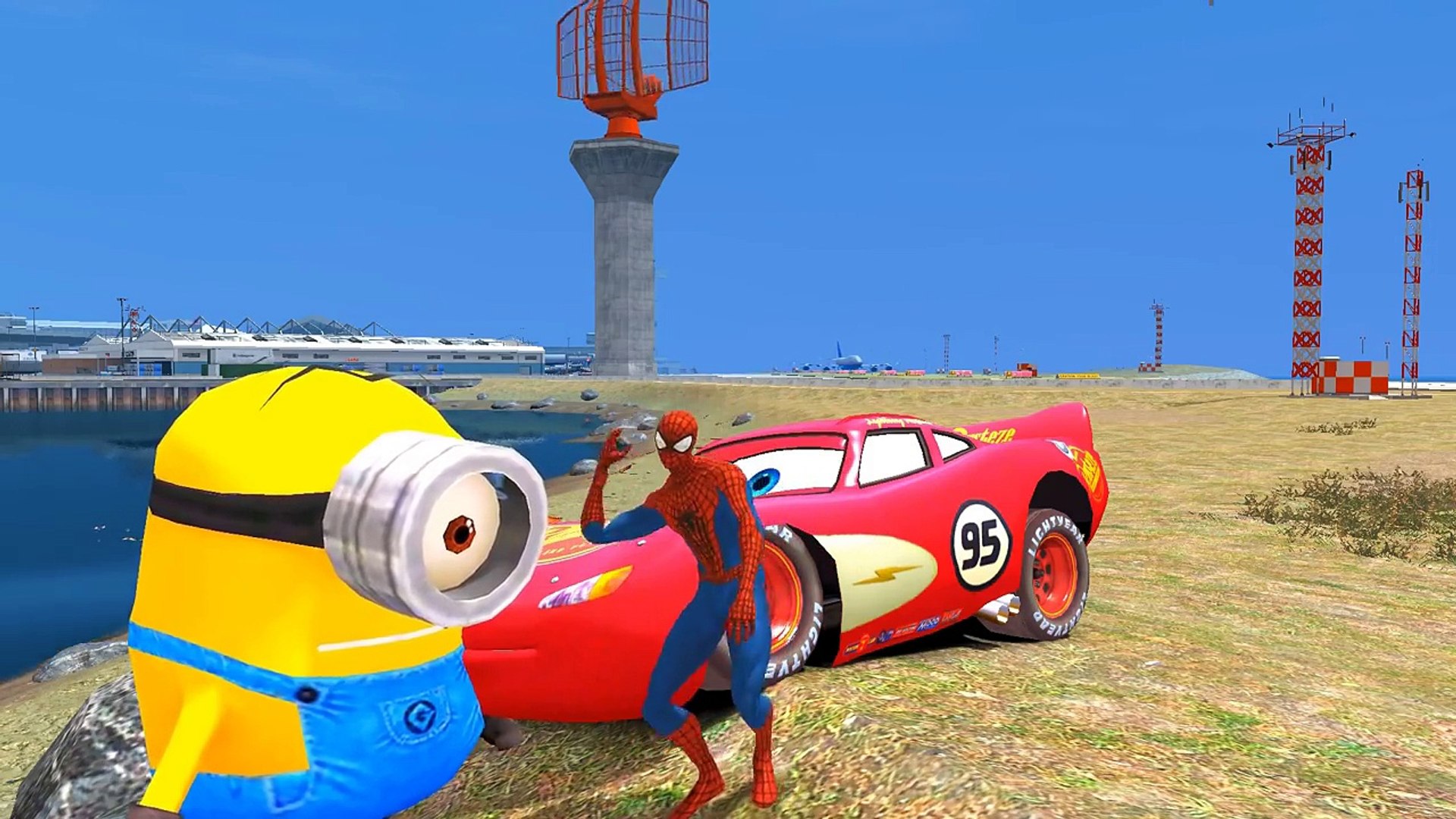 3 Spiderman Los Minions Rayo McQueen Disney Pixar Cars 2 Moto - video  Dailymotion