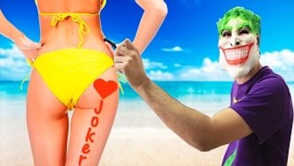 Joker Draws on Frozen Elsa Prank w/ Spiderman Funny Superhero in real life irl