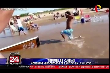 Terribles caídas de bañistas en las playas