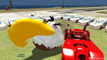 Disney pixar lightning mcqueen cars & big angry bird action with nursery rhymes song for children