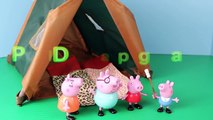 Peppa Pig Play Doh Camping Sleeping Bags Fire Pit Tent Sleepover Daddy Pig Mummy Pig DisneyCarToys