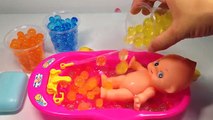 Learn Colors Baby Doll Bath Time with Coloful Orbeez Fun and Creative For Children