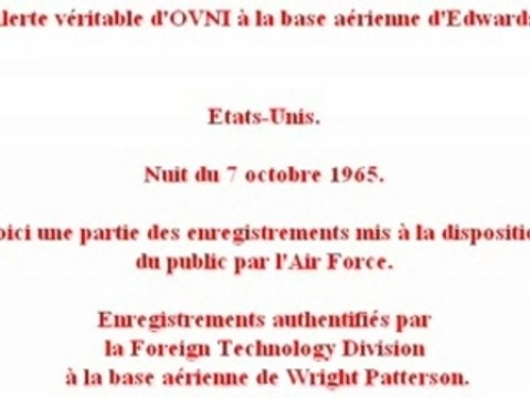 OVNI - Base Edwards - 7 octobre 1965