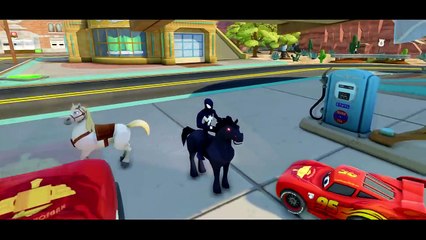 Black Spider-Man & Original Spider-Man Driving Brothers Lightning McQueen ( Disney Pixar Cars )