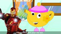 IronMan Cartoon Rhyme For Kids | 3D Animation Im A Little Teapot Nursery Rhyme With Lyrics
