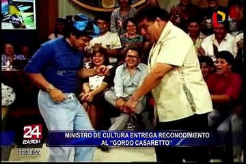 Ministro de Cultura entrega reconocimiento al ‘Gordo Casaretto’