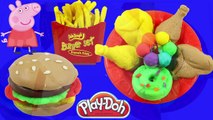 Peppa pig toys Hamburger! - Play doh Stop Motion french fries colorful playdoh clay
