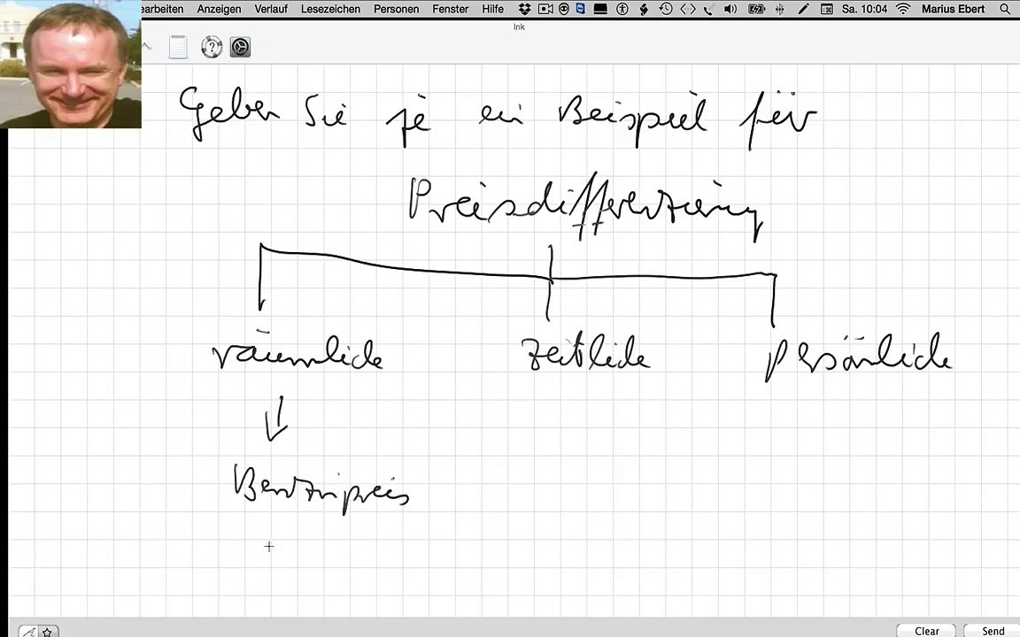 Geben Sie je ein Beispiel für räumliche, zeitliche u persönliche Preisdifferenzierung!