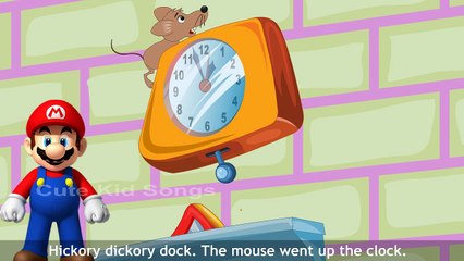 Mario Hickory Dickory | English Nursery Rhyme For Children | 3D Animation Rhyme With Lyrics