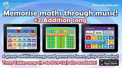 Addition Song +2 from Maths Songs: Addition HD iPad App