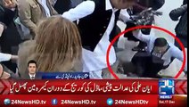 Watch How Cameraman Fell Down While Doing Coverage of Ayyan Ali