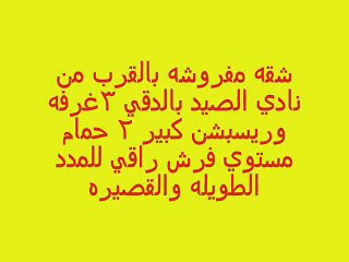 شقه مفروشه بالقرب من نادي الصيد بالدقي