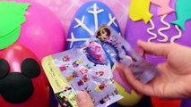 Giant Play Doh Surprise EGGS Disney Princess Magic Clip Dolls, Frozen, Little Mermaid & Birthday