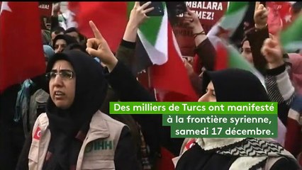 Des milliers de Turcs manifestent près de la frontière syrienne contre le siège d'Alep-Est