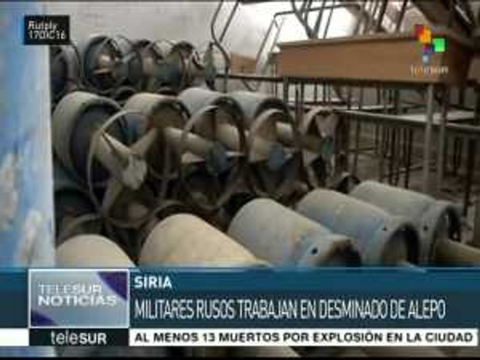 Siria: zapadores rusos descubren taller de explosivos en Alepo