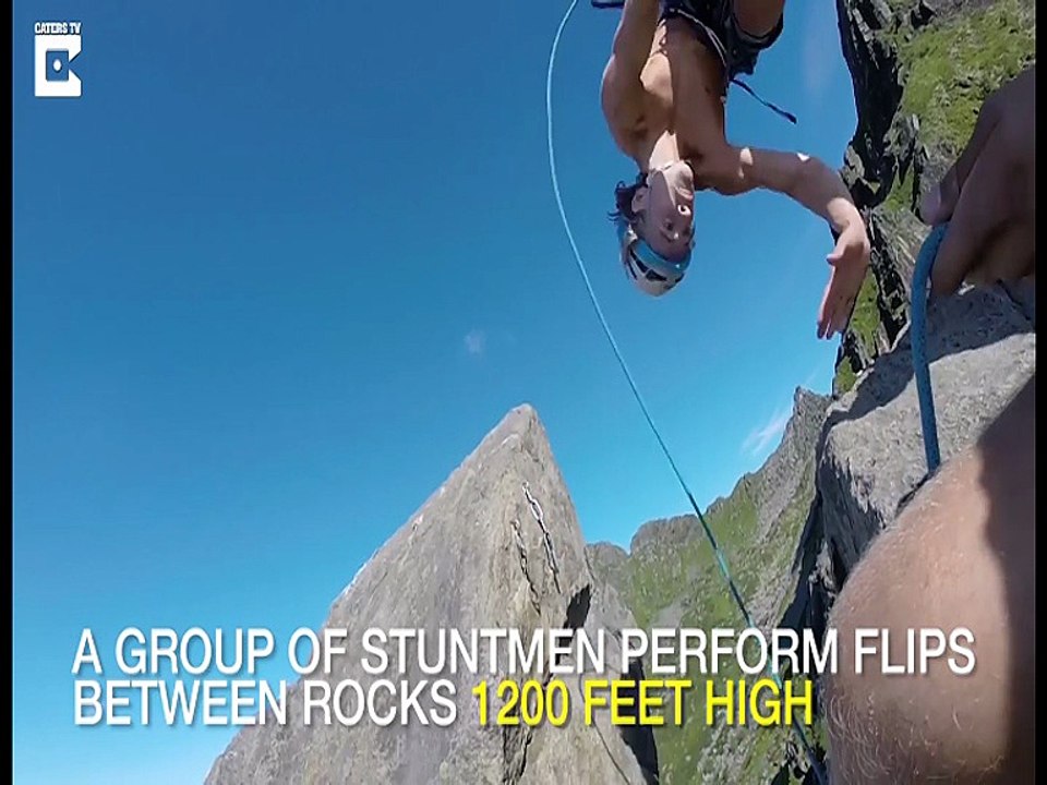Man Front Flips 1200 Feet Between Rocks