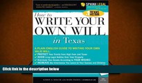 BEST PDF  How to Write Your Own Will in Texas (Legal Survival Guides) BOOK ONLINE