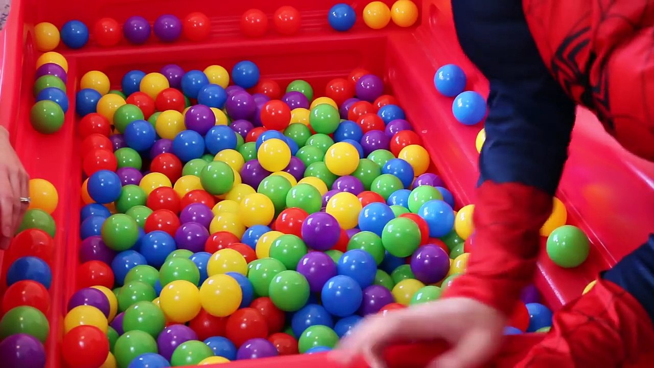 Surprise Toys BALL PIT CHALLENGE Barbie, Mickey Mouse & Spiderman by DisneyCarToys