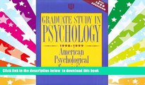PDF [FREE] DOWNLOAD  Graduate Study in Psychology 1998-1999: With 1999 Addendum [DOWNLOAD] ONLINE