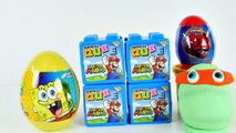 Surprize Qube Super Mario Spongebob Surprise Eggs Play Doh Teenage Mutant Ninja Turtles Spiderman