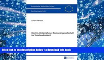 BEST PDF  Die Ein-Unternehmer-Personengesellschaft im Treuhandmodell (EuropÃ¤ische
