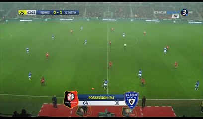 Gael Danic Goal HD - Rennes 0-2 Bastia  - 17.12.2016