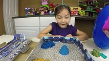 FROZEN BIRTHDAY CAKE KINETIC SAND Huge Egg Surprise Opening Disney Junior and Palace Pets Toys Revie