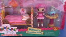 Mini Lalaloopsy Doll Playset! Pillow Featherbeds Sleepover Party! Sew Cute!