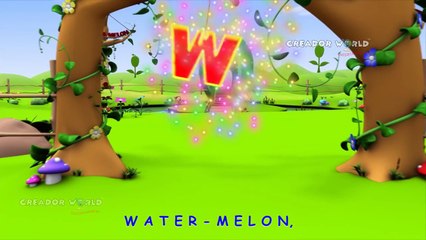 Watermelon rhymes | Alphabet Song 3d nursery rhymes for kids | W for Watermelon songs