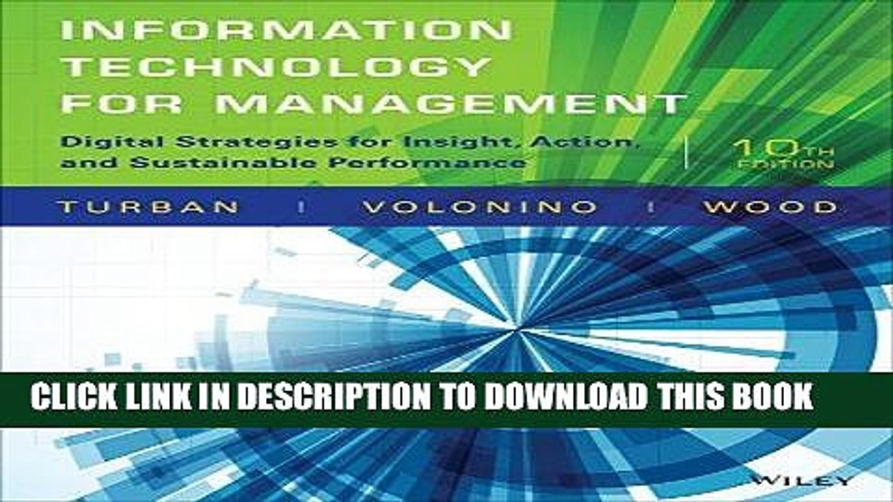 [PDF] Information Technology for Management: Digital Strategies for Insight, Action, and