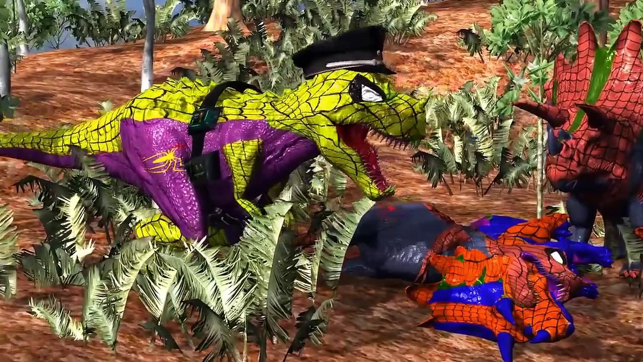 Spiderman Gorilla Vs Dinosaur Fight Santa Claus Christmas Songs 3D Dinosaurs Cartoons For Children