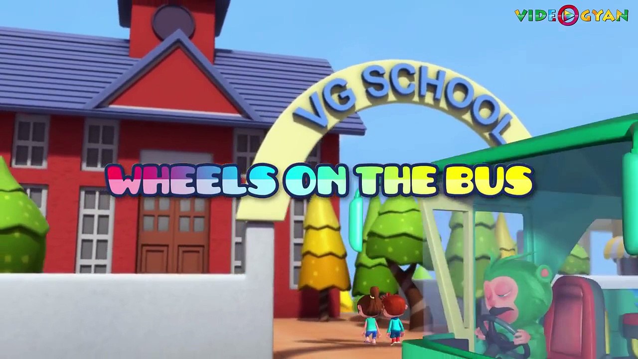 Wheels On The Bus Go Round And Round Nursery Rhyme | Kids Songs By Videogyan 3D Rhymes