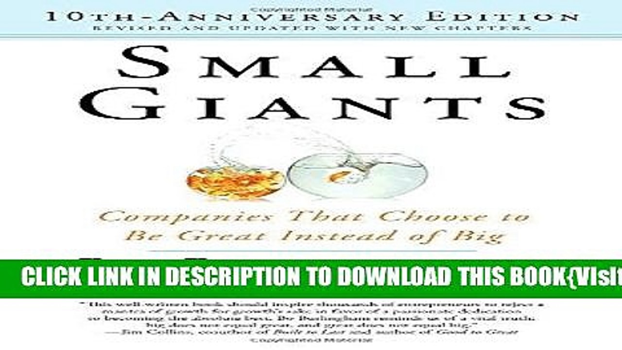 [PDF] Small Giants: Companies That Choose to Be Great Instead of Big, 10th-Anniversary Edition