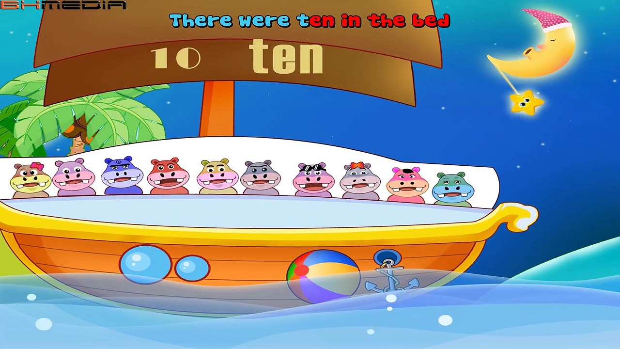 Nursery Rhymes | Ten In The Bed Karaoke Lyrics| Ultra HD 4K Video Songs