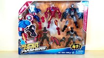 Superhero mashers Iron man, War Machine, Captain america, Falcon Marvel Toys #SurpriseEggs4k