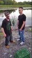 Funny video of two drunk guys fighting next to a lake
