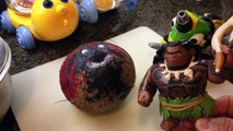 DinoTrux Toys Ty-Rux Slamtools Crushing Toy - Moana Maui Crushes Kakamora Under Car - Oceania Vaiana