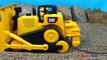 CAT MIGHTY MACHINES SMALL VS BIG AT SANDBOX JOBSITE WITH FORKLIFT EXCAVATOR BULLDOZER DUMP TRUCK